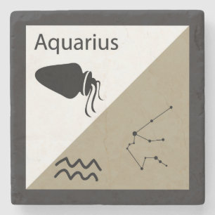 Niedliches Zodiac-Symbol, Zeichen & Sternlayout-Aq Steinuntersetzer