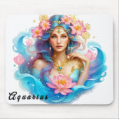 Niedliches Zodiac-Zeichen/Aquarius Mousepad (Vorne)