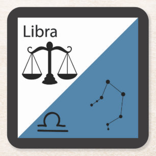 Niedliches Zodiaksymbol, Zeichen & Sternlayout-Lib Rechteckiger Pappuntersetzer