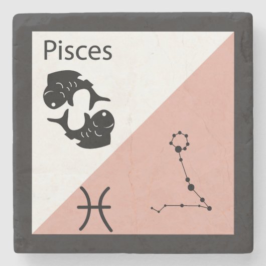 Niedliches Zodiaksymbol, Zeichen & Sternlayout-Sym Steinuntersetzer (Vorderseite)