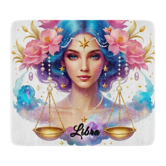 Niedliches Zodiakszeichen/Libra Schneidebrett (Vorderseite)