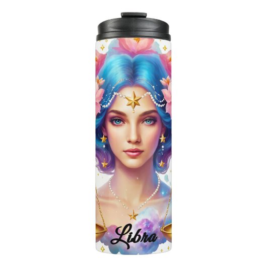 Niedliches Zodiakszeichen/Libra Thermosbecher (Vorderseite)