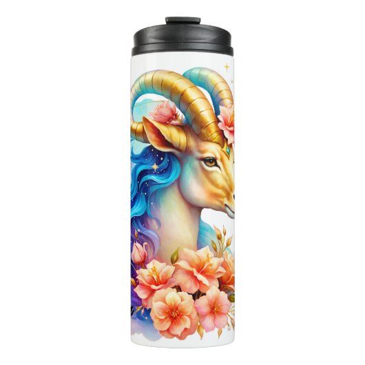 Niedliches Zodiakszeichen/Steinbock Thermosbecher (Vorderseite)
