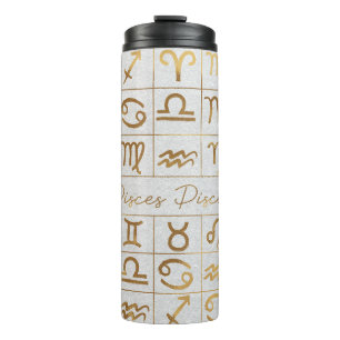 Niedliches Zodiakzeichen/Fieber Thermosbecher