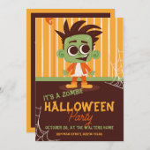 Niedliches Zombie Halloween-Party Einladung (Vorne/Hinten)