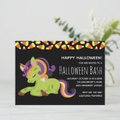 Niedliches Zombie Unicorn Halloween-Party Einladung (Stehend Vorderseite)
