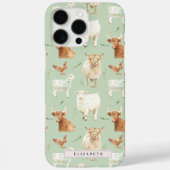 Niedliches Zuchttier | Highland Cow Monogram Case-Mate iPhone Hülle (Rückseite)