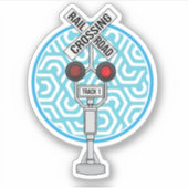 Niedliches Zugzeichen auf der Schiene Aufkleber (Vorderseite)