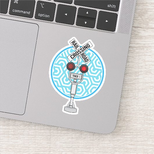 Niedliches Zugzeichen auf der Schiene Aufkleber (Detail)