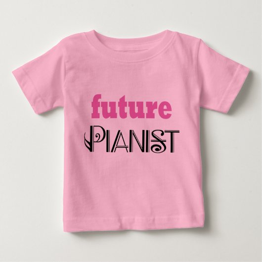 Niedliches zukünftiges Pianist-Baby-T-Shirt Baby T-shirt (Vorderseite)