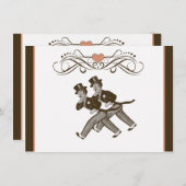 Niedliches zwei Bräutigam-homosexuelles Einladung (Vorne/Hinten)