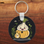 Niedliches Zwiebelabenteuer Schlüsselanhänger (Vorderseite)