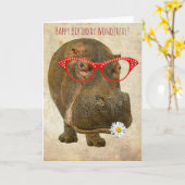 Niedlichste Flusspferd-Gruß-Karte! Karte (Gelbe Blume)