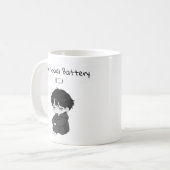 Niedrig Batterie Sozial Relatable Chibi-Junge Kaffeetasse (Vorderseite Links)