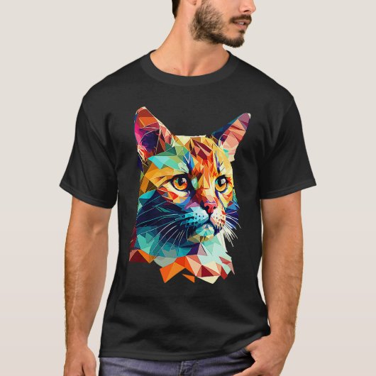 Niedrig-Poly-Katze T-Shirt (Vorderseite)