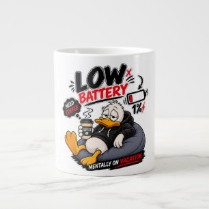 Niedrige Batterie Braucht Kaffee – Lustiges Versch Jumbo-Tasse