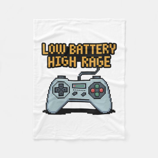 Niedrige Batterieladung - Zitat des Gamers mit hoh Fleecedecke (Vorderseite)