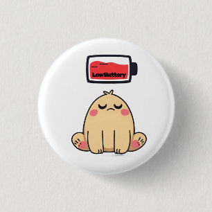 Niedrige Batterielocht - Funny Comic Doodle Button