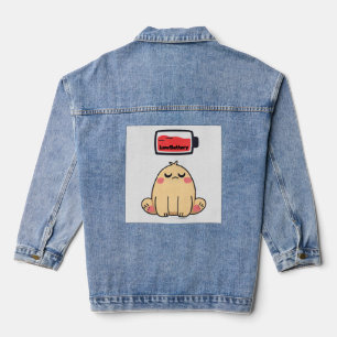 Niedrige Batterielocht - Funny Comic Doodle Jeansjacke