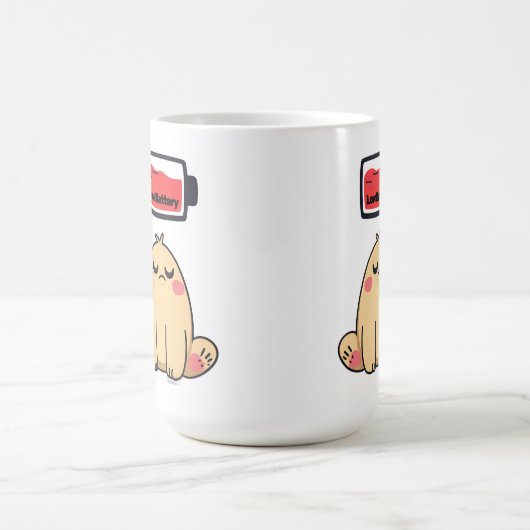 Niedrige Batterielocht - Funny Comic Doodle Kaffeetasse (Mittel)