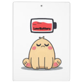 Niedrige Batterielocht - Funny Comic Doodle Klemmbrett (Rückseite)