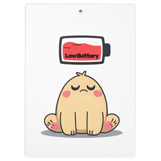 Niedrige Batterielocht - Funny Comic Doodle Klemmbrett (Rückseite)