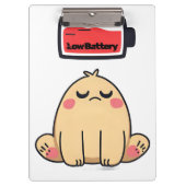 Niedrige Batterielocht - Funny Comic Doodle Klemmbrett (Vorderseite)