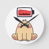 Niedrige Batterielocht - Funny Comic Doodle Runde Wanduhr (Vorderseite)