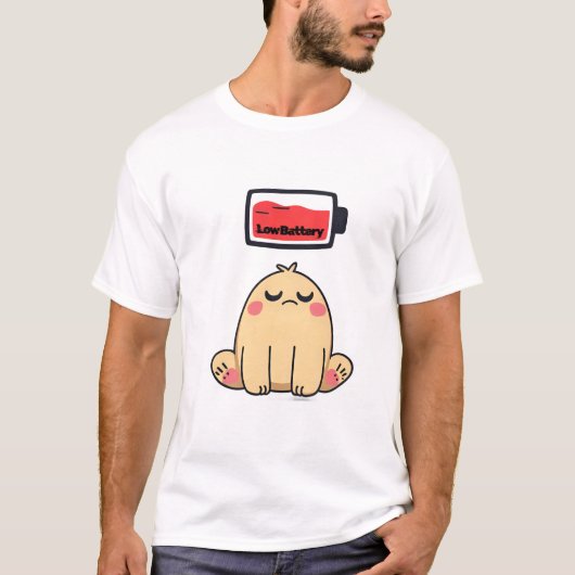 Niedrige Batterielocht - Funny Comic Doodle T-Shirt (Vorderseite)