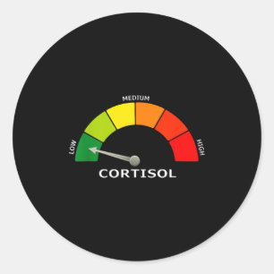 Niedrige Cortisol-Anzeige lustige Biologie Psychol Runder Aufkleber