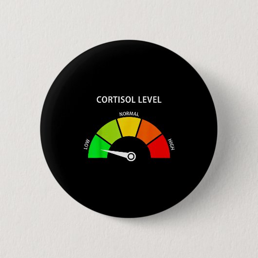 Niedrige Cortisolwerte v Meme Button (Vorderseite)