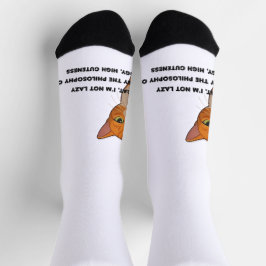 Niedrige Energie, hohe Dichte - die Katzenphilosop Socken