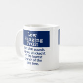 Niedrige hängende Frucht Kaffeetasse (Vorderseite Links)