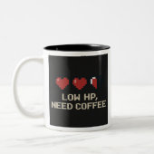 Niedrige HP-Tasse für Kaffee | Funny Pixel Gamer L Zweifarbige Tasse (Links)