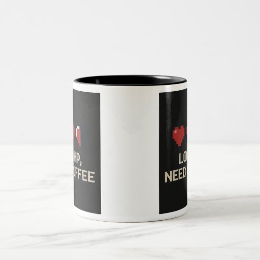 Niedrige HP-Tasse für Kaffee | Funny Pixel Gamer L Zweifarbige Tasse (Mittel)