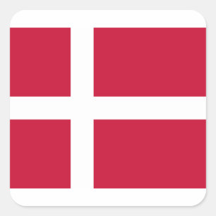 Niedrige Kosten! Dänemark Flagge Quadratischer Aufkleber