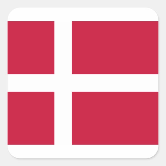 Niedrige Kosten! Dänemark Flagge Quadratischer Aufkleber (Vorderseite)