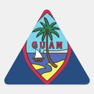 Niedrige Kosten! Guam Flag Dreieckiger Aufkleber