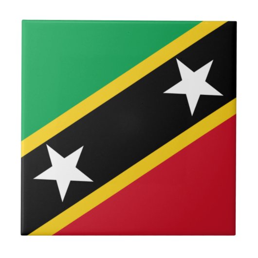 Niedrige Kosten! Heiliges Kitts und Nevis-Flagge Fliese (Vorderseite)