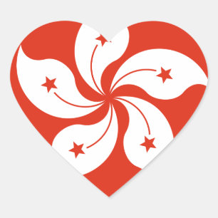 Niedrige Kosten! Hong Kong-Flagge Herz-Aufkleber