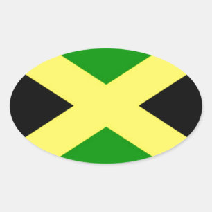 Niedrige Kosten! Jamaica-Flagge Ovaler Aufkleber