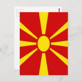 Niedrige Kosten! Mazedonien-Flagge Postkarte (Vorne/Hinten)