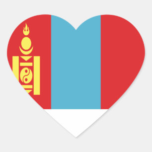 Niedrige Kosten! Mongolei-Flagge Herz-Aufkleber