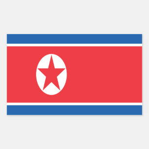 Niedrige Kosten! Nordkorea-Flagge Rechteckiger Aufkleber