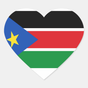 Niedrige Kosten! Südsudan-Flagge Herz-Aufkleber
