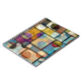 Niedrige Poly Pixel Kunst, geometrisches Muster. Notizblock (Linke Seite)
