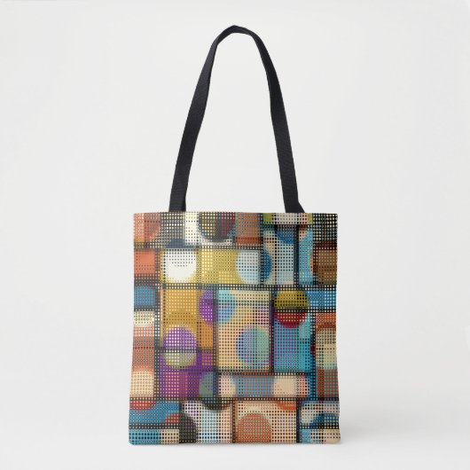 Niedrige Poly Pixel Kunst, geometrisches Muster. Tasche (Vorderseite)