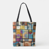 Niedrige Poly Pixel Kunst, geometrisches Muster. Tasche (Rückseite)