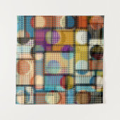 Niedrige Poly Pixel Kunst, geometrisches Muster. Wandteppich (Vorderseite (Horizontal))