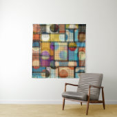 Niedrige Poly Pixel Kunst, geometrisches Muster. Wandteppich (Beispiel)